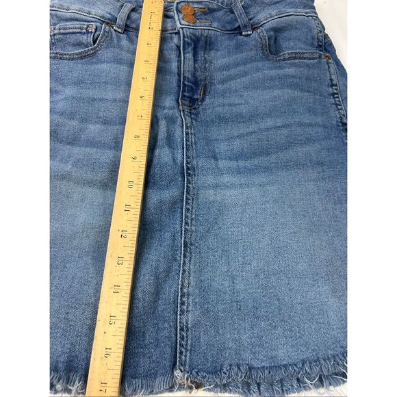 Maurices stretch denim jean skirt small S raw hems nwot rn#51783 - Picture 8 of 9